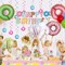 60 Pcs Candyland Party Decorations, Donut Party Supplies with Happy Birthday Banner, Cake Topper, Swirls, and Balloons